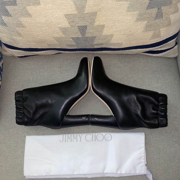 Jimmy Choo marva 85 women Boots booties soft napa leather JC Logo size 39.5 - Picture 9 of 12